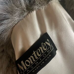 Gray Teddy Jacket with Luxurious Fur Trim